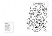English worksheet: carnival card