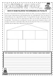English Worksheet: DESCRIBING MY HOUSE