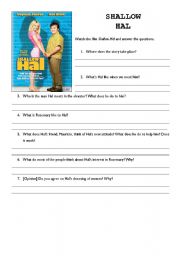 English Worksheet: Shallow Hal worksheet