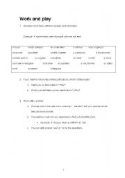 English worksheet: Jobs and work - vocabulary