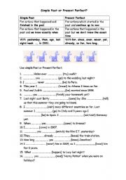 Simple Past vs Present Perfect