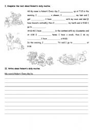 English Worksheet: Roberts daily routine