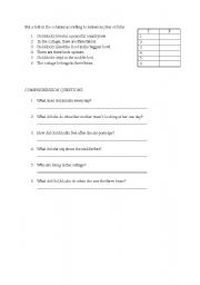 English worksheet: tru false activity and comprehension questions for goldilocks fairytale