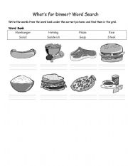 English worksheet: Dinner