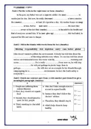 English Worksheet: language part of mid term test n2 for 9th form
