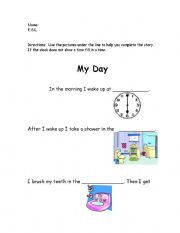 English worksheet: My Day!