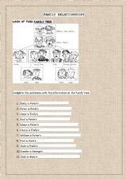 English Worksheet: Family relationships