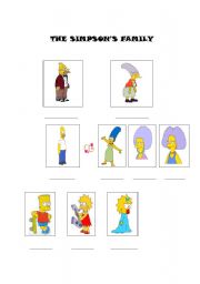 English worksheet: The simpsons family