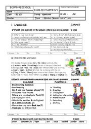 test 3 grade 7 tunisian programme language only