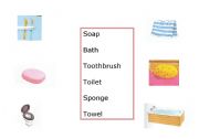 English worksheet: find the bathroom words
