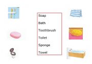 English Worksheet: find the bathroom words