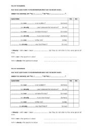 English Worksheet: talk about your experiences