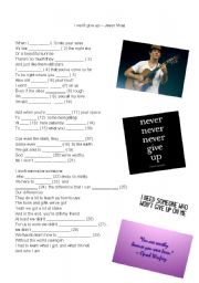 English Worksheet: I wont give up - Jason Mraz