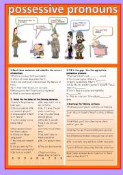 English Worksheet: POSSESSIVE PRONOUNS