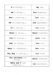 English worksheet: Concentration-game-possessive