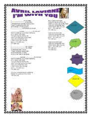 English Worksheet: Avril Lavigne-Im with you