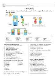 English Worksheet: The Family