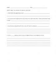 English Worksheet: Lion and the Mouse Questions