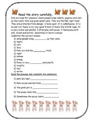 English Worksheet: reading comprehension part 2