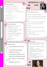 English Worksheet: Someone like you - Adele