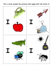 English Worksheet: A vs. I