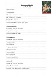 English Worksheet: Romeo and Juliet Zeffirelli