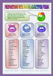 Preposition + adjectives/nouns/verbs