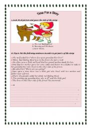 English Worksheet:  The Red Riding Hood 1/3