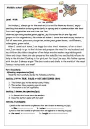 English Worksheet: food test