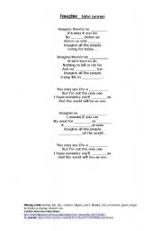 English worksheet: Imagine - John Lennon