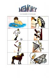English worksheet: activities, memory (3 pages + instructions)