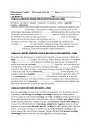 English Worksheet: mid second term test  for the bac pupils 