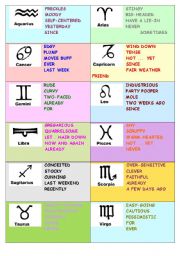 English Worksheet: different horoscope