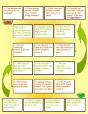 English Worksheet: past simple team board game