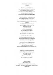 English Worksheets Someone Like You Lyrics