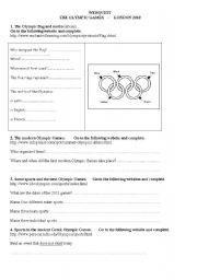 English Worksheet: Webquest: The Olympic Games London 2012