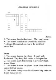 English worksheet: Animals criss cross