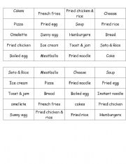 English Worksheet: bingo