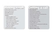 English Worksheet: MAKING AND GETTING CALLS