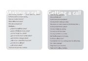 English worksheet: MAKING AND GETTING CALLS