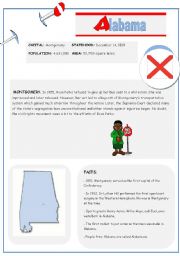 English Worksheet: US STATES - ALABAMA