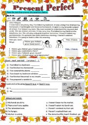 English Worksheet: PRESENT PERFECT