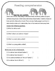 English Worksheet: reading comprehension part 3