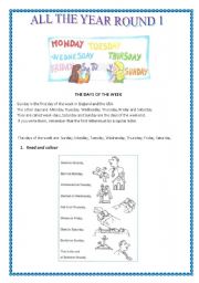 English Worksheet: ALL THE YEAR ROUND 1