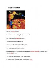 English Worksheet: The solar system