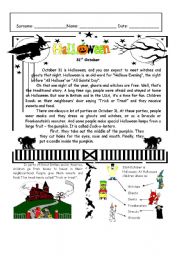 English Worksheet: Halloween