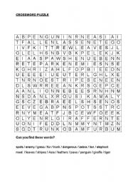 English worksheet: Crossword Zoo Animals