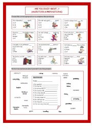 Are You Crazy About...? (Adjectives & Prepositions)