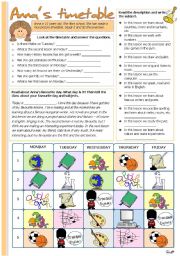 English Worksheet: Annas timetable