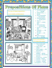 English Worksheet: PREPOSITIONS OF PLACE